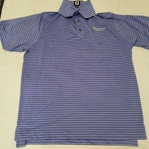 FootJoy Performance Golf Stretch Flex Polo Mens Large Blue Stripped Bloomingdale